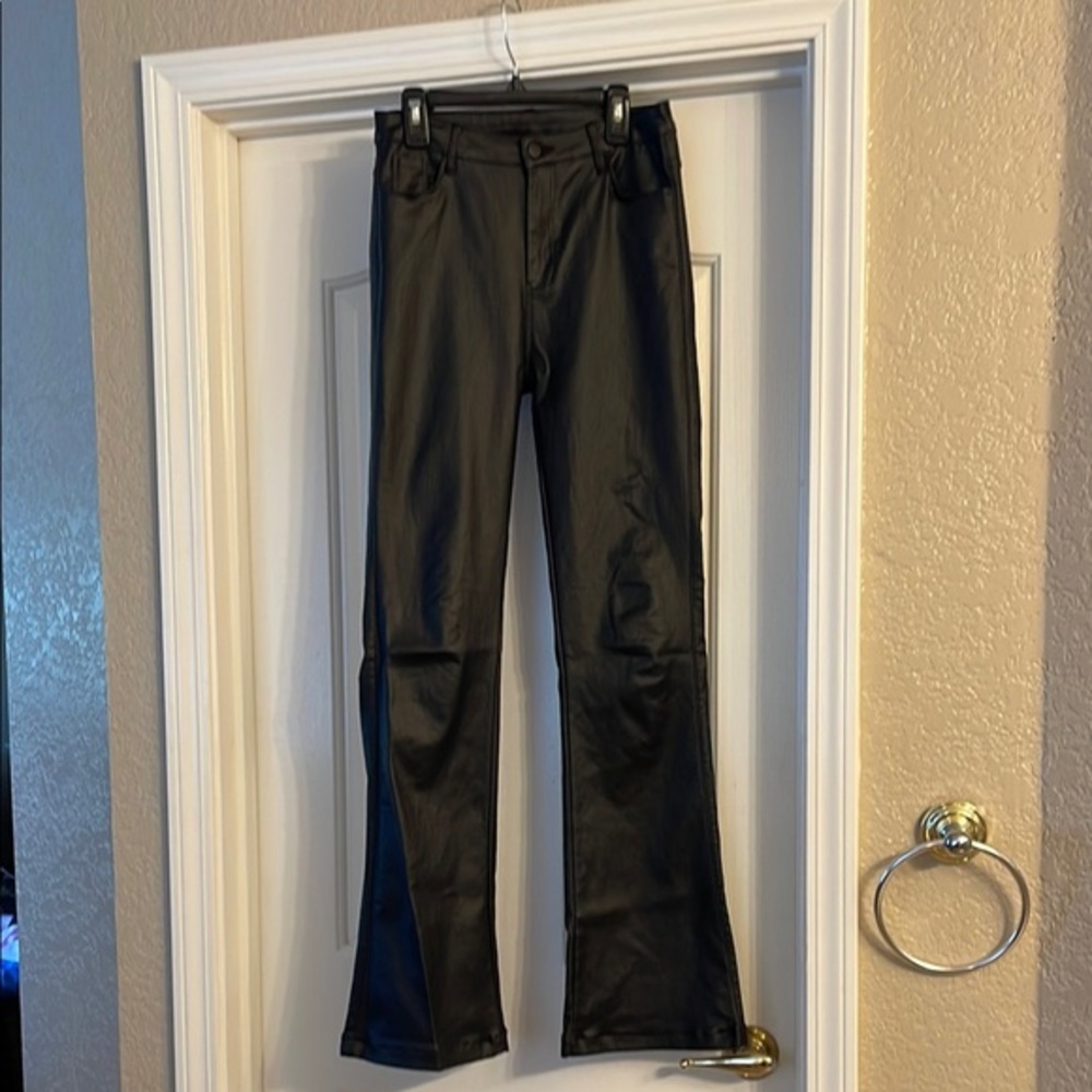 Black Faux Leather Pants size M